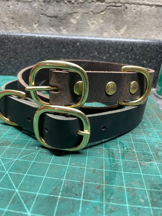 Handmade 8 oz Vegetable-Tanned Leather Dog Collar