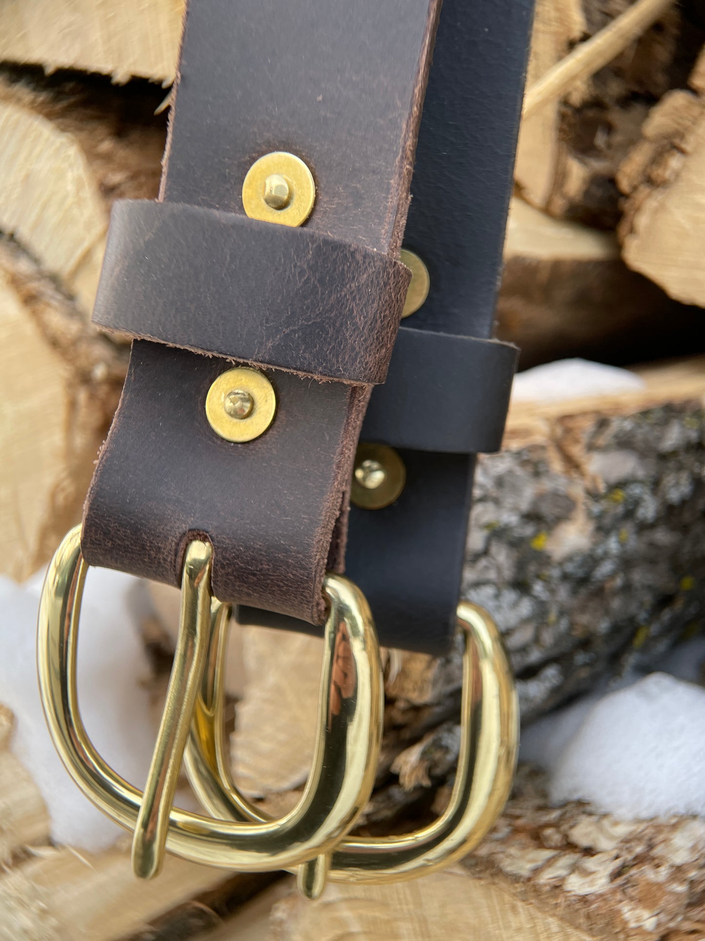 The 5AM Standard Belt – 1.5'' wide 8 oz Vegetable-Tanned Leather – Solid Brass