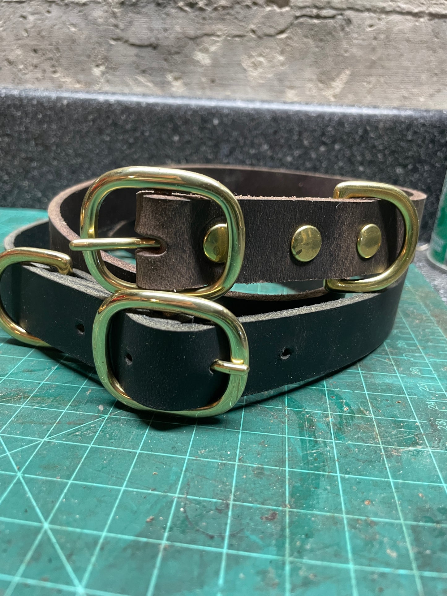 Handmade 8 oz Vegetable-Tanned Leather Dog Collar